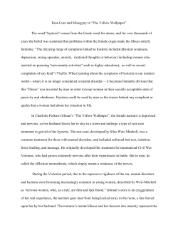 Rest-Cure and Misogyny in &ldquo;The Yellow Wallpaper&rdquo;