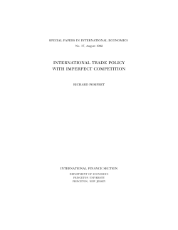 international trade policy with imperfect competition