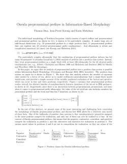 Oneida prepronominal prefixes in Information