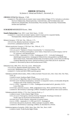 ORDER CETACEA by James G. Mead and Robert L. Brownell, Jr