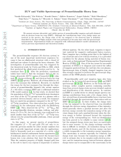 EUV and Visible Spectroscopy of Promethiumlike Heavy Ions