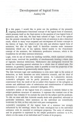 Development of logical form