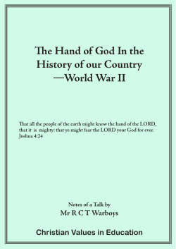The Hand of God - World War II - Christian Values in Education