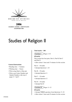 Studies of Religion II