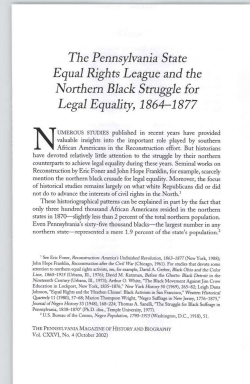 The Pennsylvania State Equal Rights League and the Northern