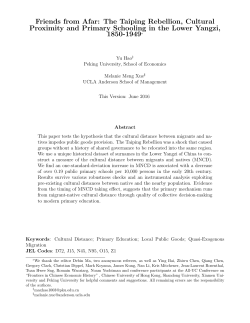 Friends from Afar: The Taiping Rebellion, Cultural Proximity and