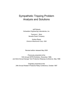 Sympathetic Tripping Problem Analysis and Solutions