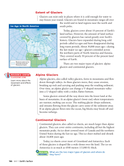 Extent of Glaciers Alpine Glaciers Continental Glaciers