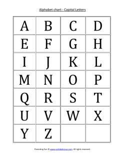 Alphabet chart - Capital Letters