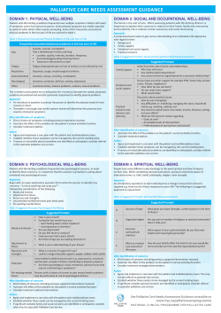 palliative care needs assessment guidance