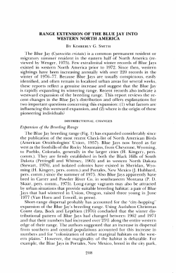 range extension of the blue jay into western north america