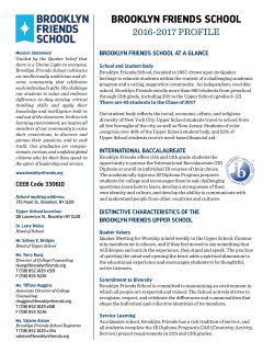 High School Profile - Brooklyn Friends School