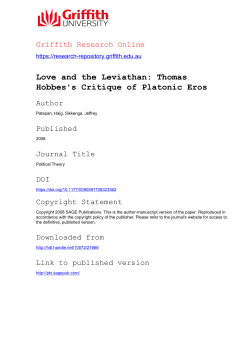 LOVE AND THE LEVIATHAN: THOMAS HOBBES` CRITIQUE OF