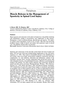 Muscle release in the management of spasticity in spinal