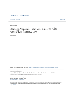 Marriage Proposals: From One-Size-Fits