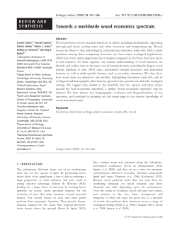 Towards a worldwide wood economics spectrum