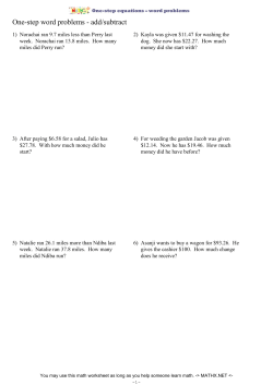 One-step word problems - add/subtract