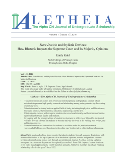 Stare Decisis and Stylistic Devices: How Rhetoric Impacts the