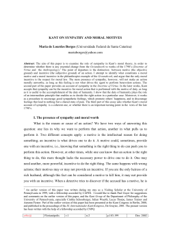 Kant on synpathy and moral motives
