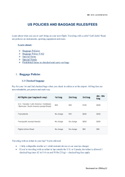 us policies and baggage rules/fees