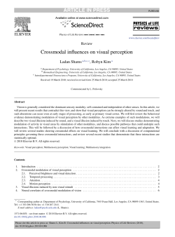 Crossmodal influences on visual perception - Ladan Shams