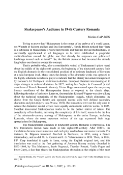Shakespeare`s Audience in 19-th Century Romania