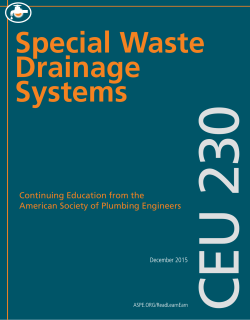 Special Waste Drainage Systems - American Society of Plumbing