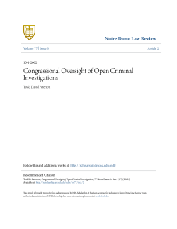 Congressional Oversight of Open Criminal