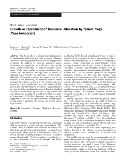 Growth or reproduction? Resource allocation by female frogs Rana