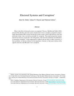 Electoral Systems and Corruption