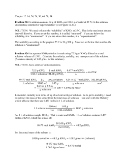 Problem #14 A solution contains 32 g of KNO3