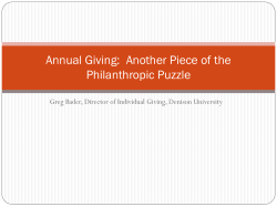 The Annual Fund - A Key Component to the Philanthropic Puzzle