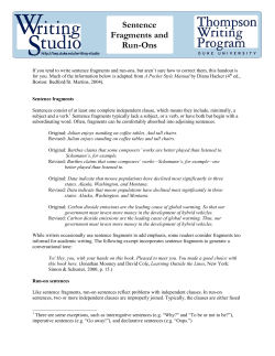 Sentence Fragments and Run-Ons