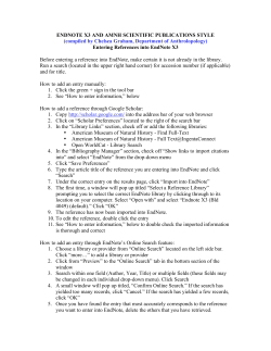 ENDNOTE X3 AND AMNH SCIENTIFIC PUBLICATIONS STYLE