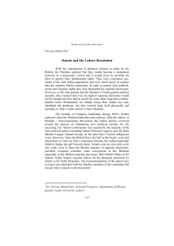 Jinnah and the Lahore Resolution