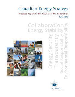 Canadian Energy Strategy - Council of the Federation