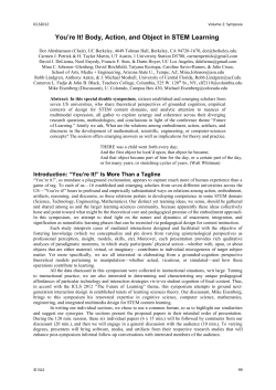 You`re It! Body, Action, and Object in STEM Learning