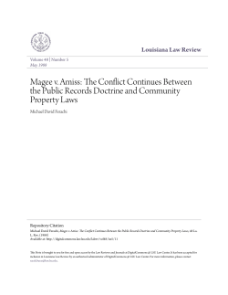 Magee v. Amiss - DigitalCommons @ LSU Law Center