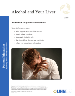Alcohol and Your Liver - the University Health Network