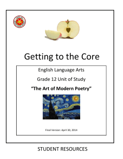 "The Art of Modern Poetry" Student Resources