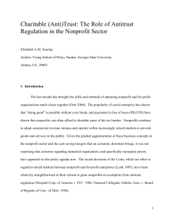 Searing, Elizabeth: Charitable (Anti) Trust: The Role of Antitrust