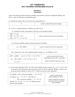 AP&reg; CHEMISTRY 2011 SCORING GUIDELINES (Form