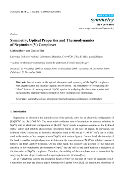 Symmetry, Optical Properties and Thermodynamics of Neptunium(V