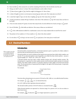 2.3 Decimal Numbers