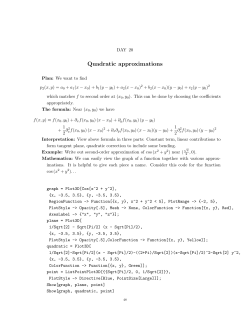 Quadratic approximations
