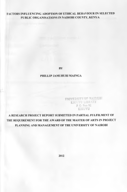 Factors influencing adoption of ethical behaviour