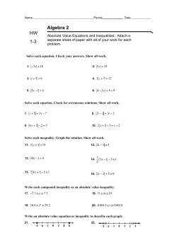 HW 1-3 Algebra 2