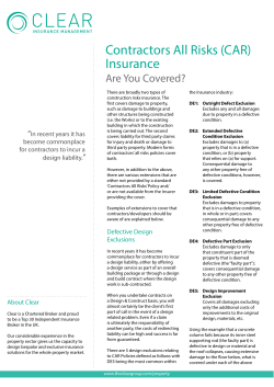 Contractors All Risks (CAR) Insurance