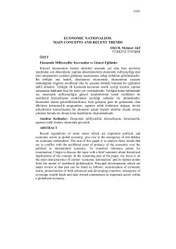 1101 ECONOMIC NATIONALISM: MAIN CONCEPTS AND RECENT