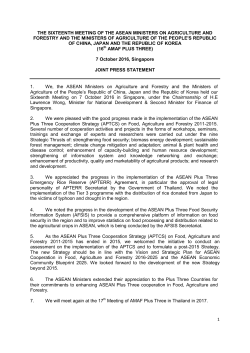 Joint Press Statement for the 16th Meeting of the ASEAN